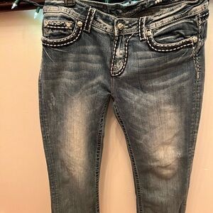 Miss Me Distressed Blue Skinny Jeans